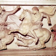 Alexander the Great of Macedon, Hunting detail from Alexander Sarcophagus, late 4th Century BC