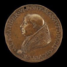 Alexander VI (Rodrigo Borgia, c. 1431-1503), Pope 1492 [obverse], 1492/1503. Creator: Unknown