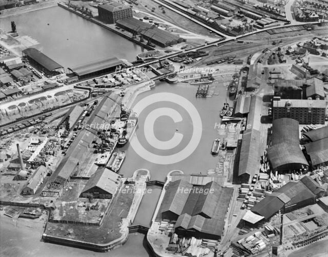 Alexandra Dock and Bentinck Dock, King's Lynn, Norfolk, 1928. Artist: Aerofilms.