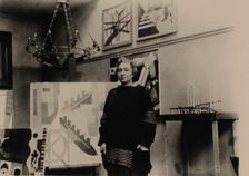 Alexandra Exter in her Paris studio. Creator: Anonymous