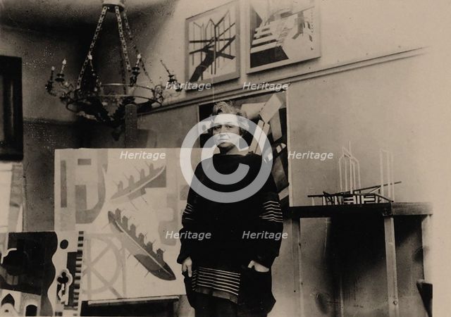 Alexandra Exter in her Paris studio. Creator: Anonymous.