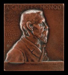 Alexandre-Charles Monod, 1843-1921, Surgeon at L'Hôpital de St-Antoine [obverse], c. 1906. Creator: Alexandre Louis Marie Charpentier