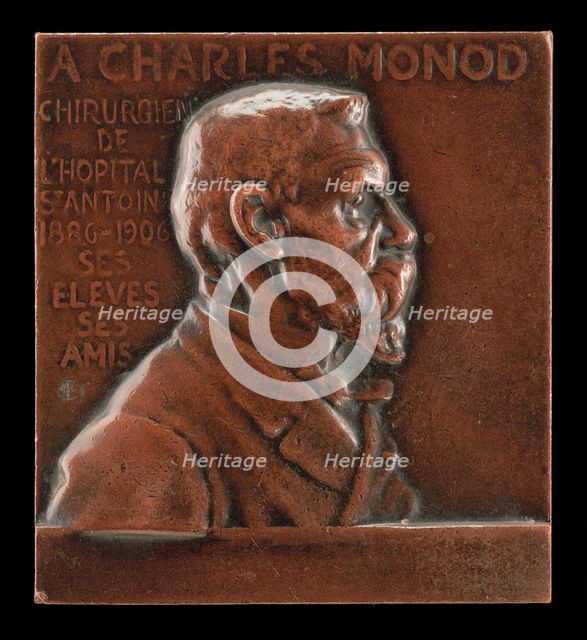 Alexandre-Charles Monod, 1843-1921, Surgeon at L'Hôpital de St-Antoine [obverse], c. 1906. Creator: Alexandre Louis Marie Charpentier.