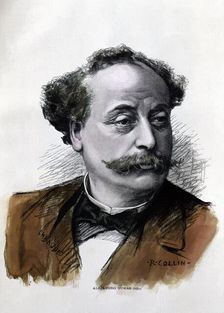 Alexandre Dumas (son) (1824-1896), French writer, 1895 engraving