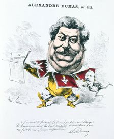 Alexandre Dumas the Elder, French novelist and playwright, c1860-1885 Artist: Andre Gill