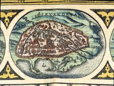 Alexandria, colored engraving from the book Le Theatre du monde or Nouvel Atlas 1645, create…