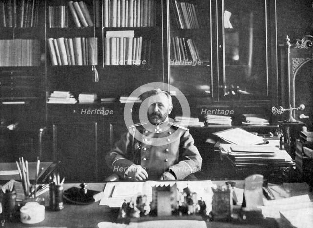 Alexei Nikolaievich Kuropatkin in his library, 1904-5. Artist: Unknown