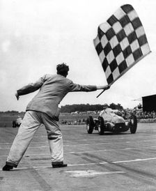 Alfa Romeo 158, Nino Farina winning International Trophy race at Silverstone in 1950. Creator: Unknown