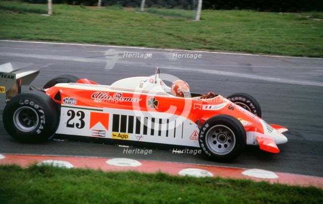 Alfa Romeo Tipo 179, Giacomelli, 1980 British Grand Prix at Brands Hatch. Creator: Unknown.