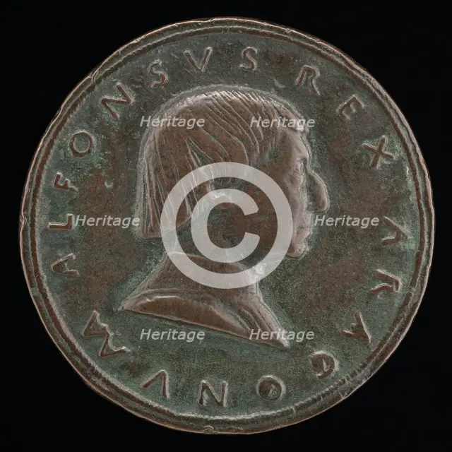 Alfonso V of Aragon, 1394-1458, King of Naples and Sicily 1442 [obverse], c. 1450. Creator: Paolo da Ragusa.
