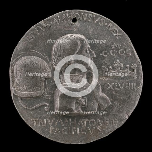 Alfonso V of Aragon, 1394-1458, King of Naples and Sicily 1443 [obverse], 1449. Creator: Pisanello.