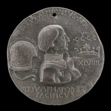 Alfonso V of Aragon, 1394-1458, King of Naples and Sicily 1443 [obverse], 1449. Creator: Pisanello