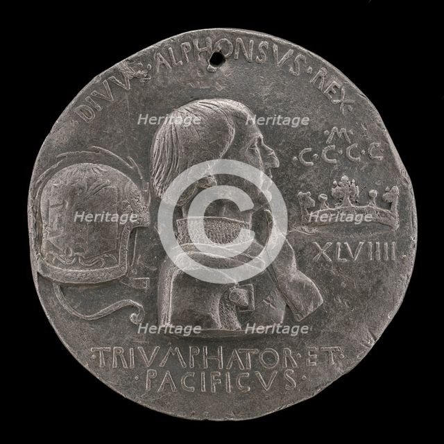 Alfonso V of Aragon, 1394-1458, King of Naples and Sicily 1443 [obverse], 1449. Creator: Pisanello.
