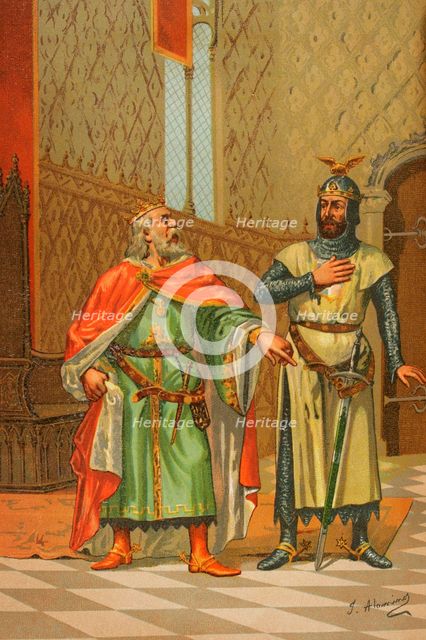 Alfonso X of Castile and Leon (1221-1284) and his son Sancho IV (1258-1295), 1889. Creator: Juan Alaminos.