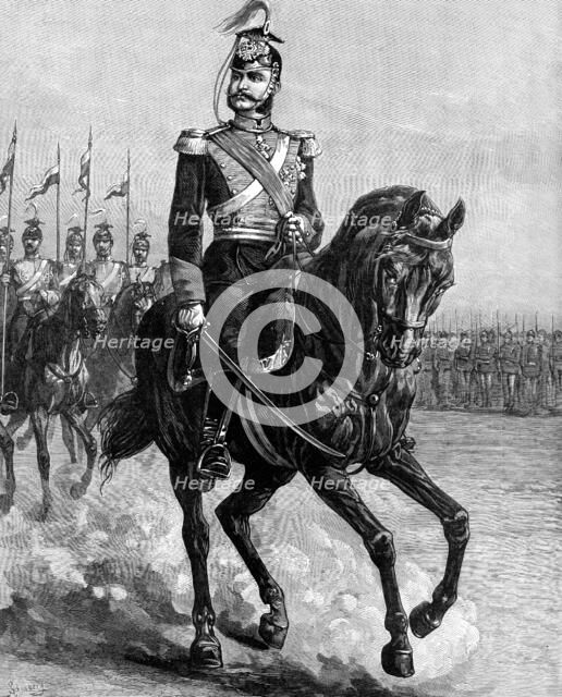 Alfonso XII., King of Spain, in the uniform of the 15th Schleswig-Holstein Uhlans, 1883.  Creator: Unknown.