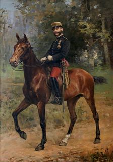 Alfonso XII on horseback, 1897. Creator: Román Navarro García de Vinuesa