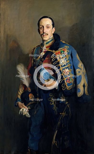 Alfonso XIII in hussar uniform, 1927.  Creator: Philip A de Laszlo.