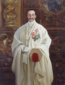 Alfonso XIII in the Habit of Grand Master of the Military Orders, 1928. Creator: Carlos Vázquez Úbeda