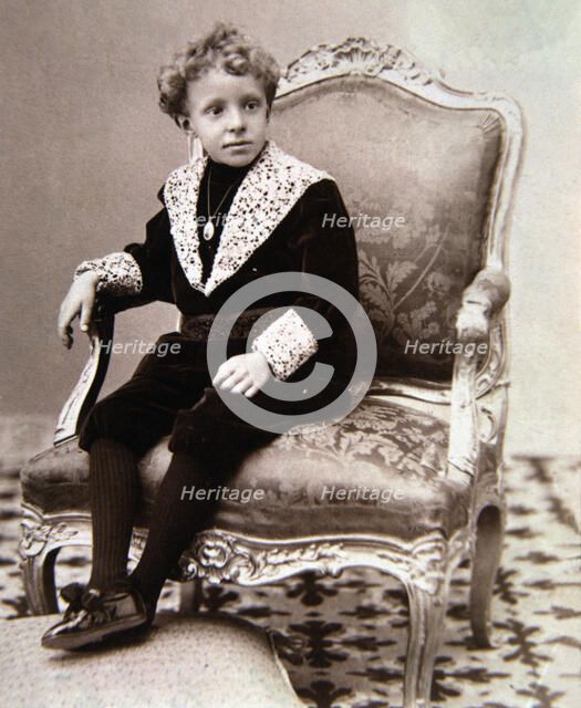 Alfonso XIII, King of Spain. (1886-1941) photo of the king when was a child under the regency of …