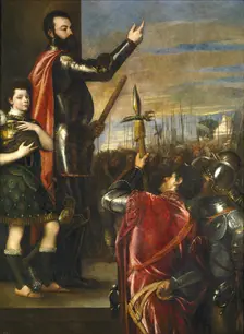 Alfonso d'Avalos Addressing his Troops, between c1540 and c1541. Creator: Titian