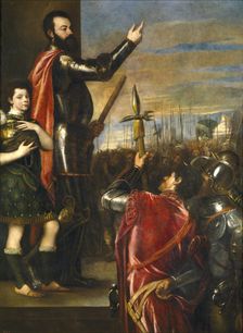 Alfonso d'Avalos Addressing his Troops, between c1540 and c1541. Creator: Titian