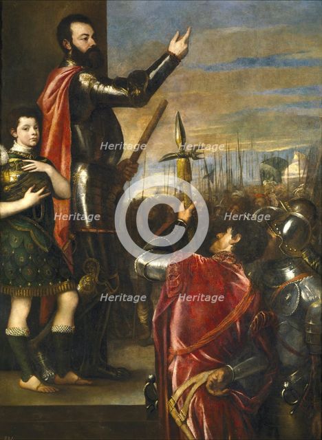 Alfonso d'Avalos Addressing his Troops, between c1540 and c1541. Creator: Titian.