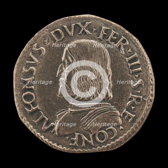 Alfonso I d'Este, 1476-1534, 3rd Duke of Ferrara, Modena and Reggio 1505 [obverse], 16th century. Creator: Unknown.
