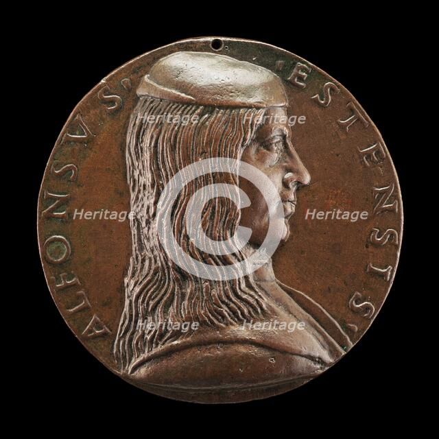 Alfonso I d'Este, 1476-1534, 3rd Duke of Ferrara, Modena and Reggio 1505 [obverse], 1492. Creator: Niccolo Fiorentino.