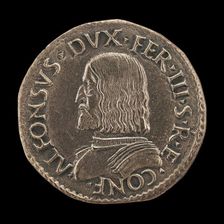 Alfonso I d'Este, 1476-1534, 3rd Duke of Ferrara, Modena and Reggio 1505 [obverse], 16th century. Creator: Unknown