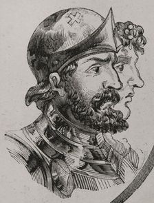 Alfonso I the Catholic, (693-757), King of Asturias (739-757), and his wife Ermesinda..., 1853. Creator: Unknown