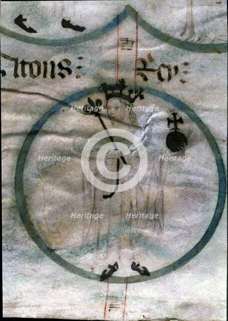 Alfonso II 'The Chaste' (1154 - 1196), King of Catalonia and Aragon, miniature of the 15th centur…