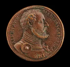 Alfonso II d'Avalos, 1502-1546, Marquess of Vasto [obverse]. Creator: Giovanni da Cavino