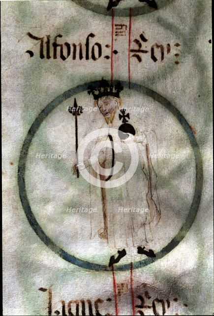 Alfonso III 'The Liberal' (1285 - 1291), King of Catalonia and Aragon. Miniature of the 15th cent…