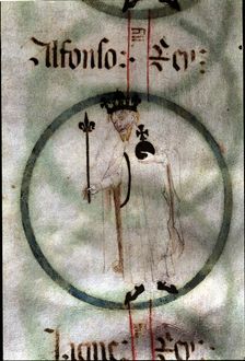 Alfonso III The Liberal (1285 - 1291), King of Catalonia and Aragon. Miniature of the 15th cent…