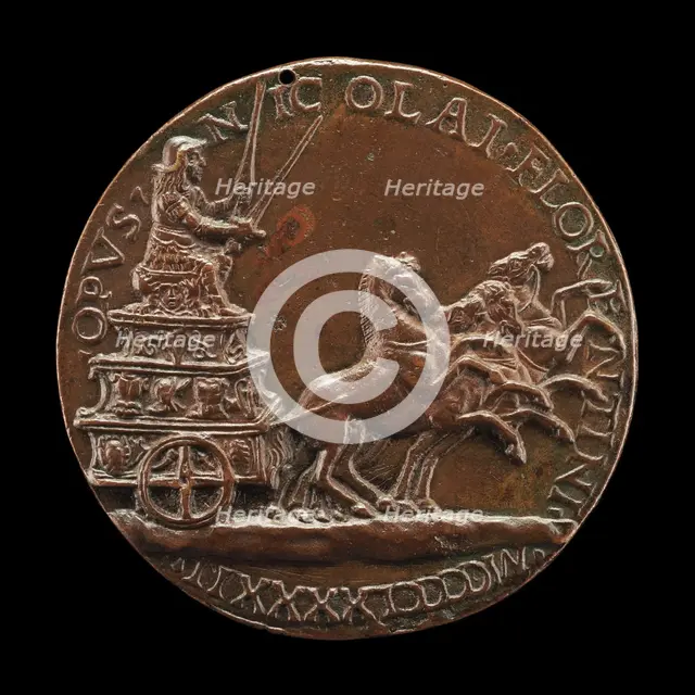 Alfonso(?) in a Triumphal Car [reverse], 1492. Creator: Niccolo Fiorentino.