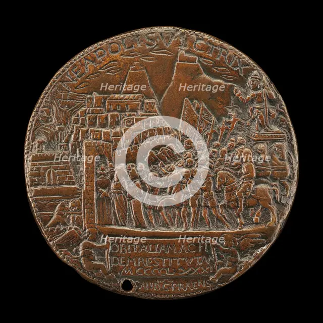 Alfonso's Triumphal Entry into Naples [reverse], 1481. Creator: Andrea Guacialoti.
