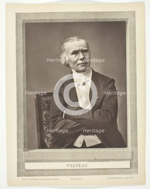 Alfred-Armand-Louise-Marie Velpeau (French surgeon and anatomist, 1795-1867), c. 1867. Creator: Pierre Petit.