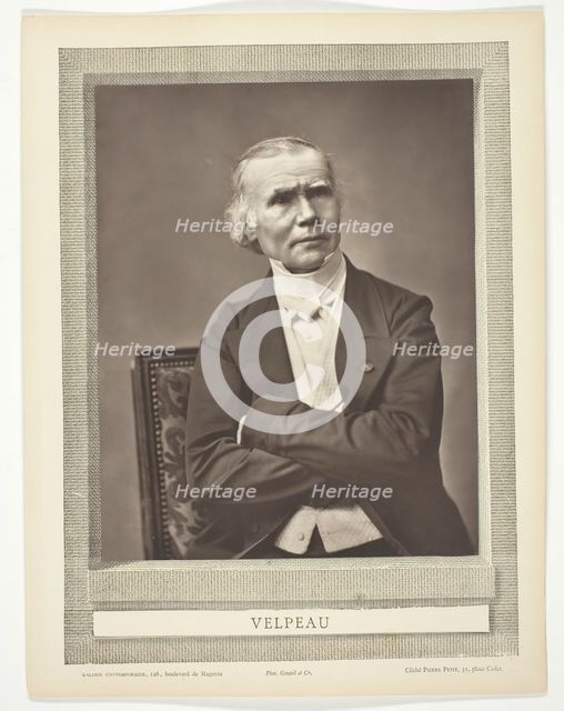 Alfred-Armand-Louise-Marie Velpeau (French surgeon and anatomist, 1795-1867), c. 1867. Creator: Pierre Petit.