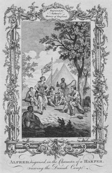Alfred, disguised in the Character of a Harper, viewing the Danish Camp 1773. Creator: Charles Grignion