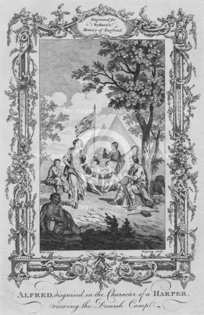 'Alfred, disguised in the Character of a Harper, viewing the Danish Camp', 1773.  Creator: Charles Grignion.