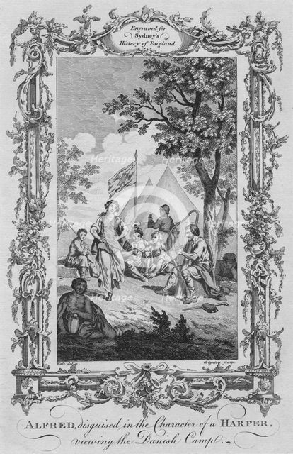 'Alfred, disguised in the Character of a Harper, viewing the Danish Camp', 1773.  Creator: Charles Grignion.