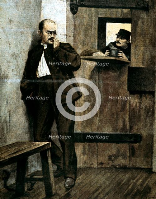 Alfred Dreyfus in prison, 1895. Artist: Unknown
