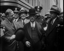 Alfred Emanuel Smith, Governor of New York Being Presented a Case of Beers by Mr Meyer From..., 1930 Creator: British Pathe Ltd