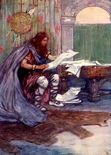 Alfred found much pleasure in reading 9th century, (1905).Artist: A S Forrest