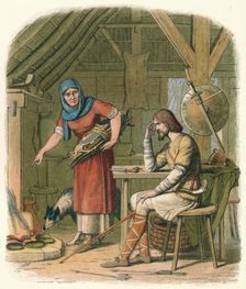 Alfred in the neatherd's cottage c878 (1864). Artist: James William Edmund Doyle
