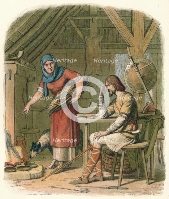 'Alfred in the neatherd's cottage', c878 (1864). Artist: James William Edmund Doyle.