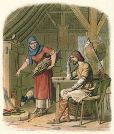 Alfred in the neatherd's cottage c878 (1864). Artist: James William Edmund Doyle