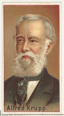 Alfred Krupp, printer's sample for the World's Inventors souvenir album (A25) for Allen & ..., 1888. Creator: Allen & Ginter