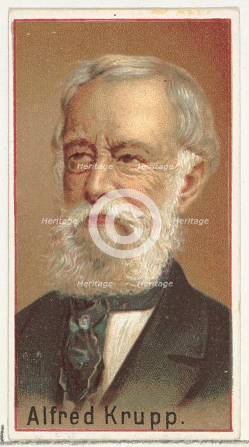 Alfred Krupp, printer's sample for the World's Inventors souvenir album (A25) for Allen & ..., 1888. Creator: Allen & Ginter.