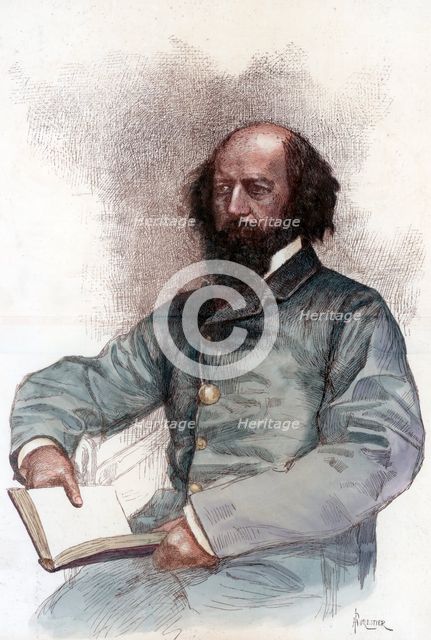 Alfred Lord Tennyson (1809-1892), English poet, 1884.Artist: Amedee Forestier